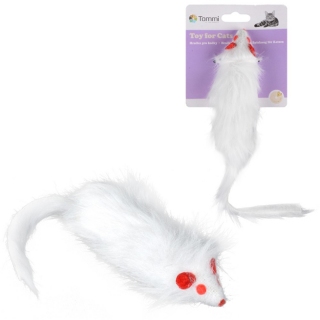 Myška bílá chlupatá, 15cm