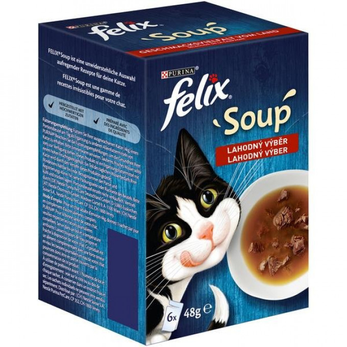 Kapsička FELIX Soup polévky s hovězím, kuřetem a jehněčím 6x48g