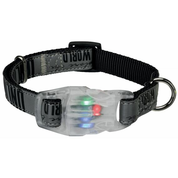 Obojek EXPLORE s blikátkem černý/reflexní