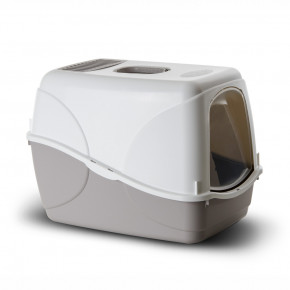 Uzavřená toaleta pro kočky MPS Buffy, 54×38×38 cm, šedá, s filtrem